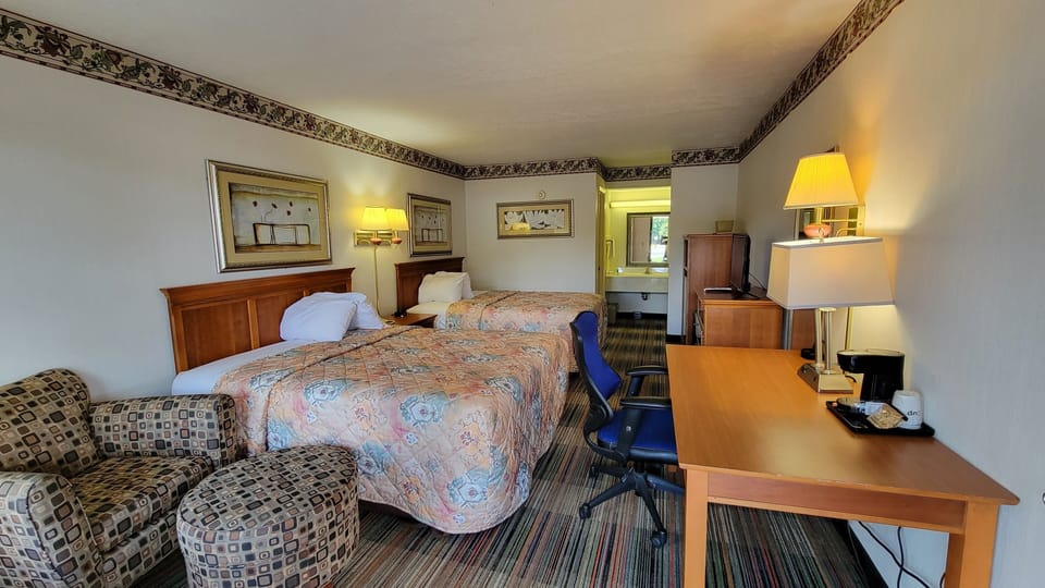 Desk, free WiFi, bed sheets