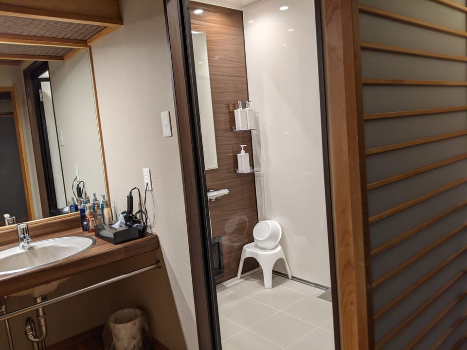 Japanese Western Superior Room with Shower Non Smoking | Bathroom | Shower, hair dryer, slippers, towels