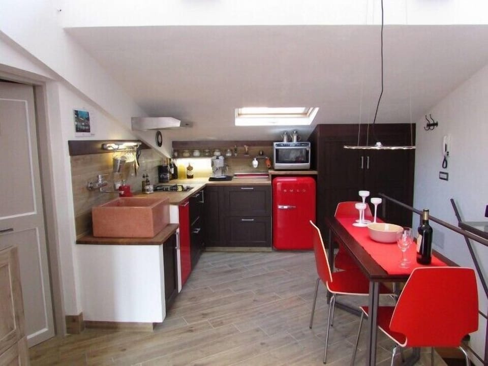 Apartment, 1 Bedroom, Terrace | Private kitchen | Fridge, microwave, oven, stovetop