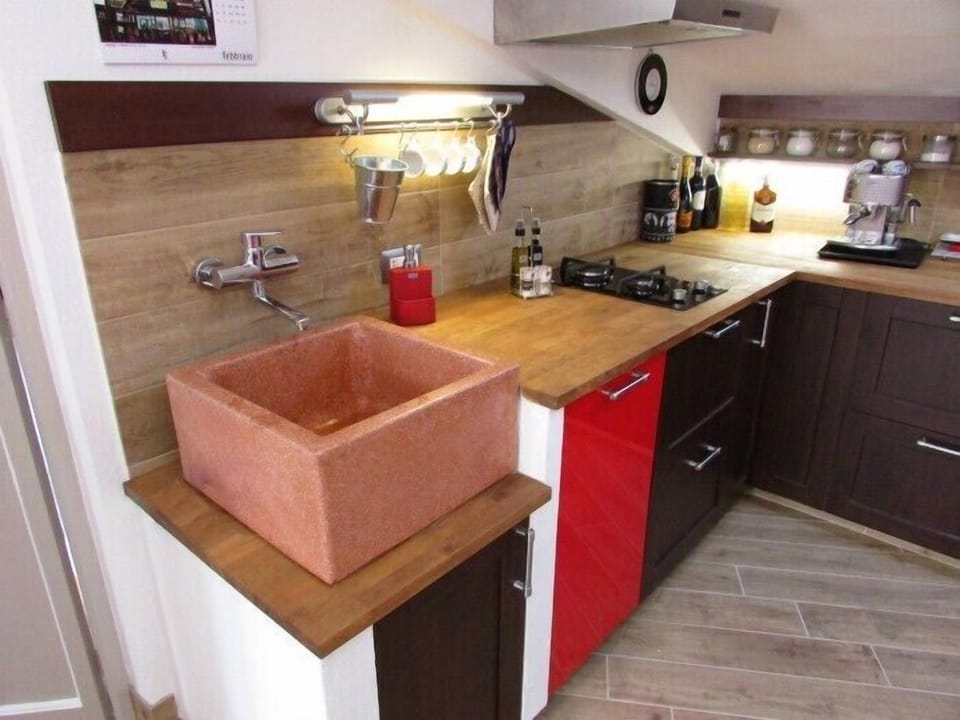Apartment, 1 Bedroom, Terrace | Private kitchen | Fridge, microwave, oven, stovetop