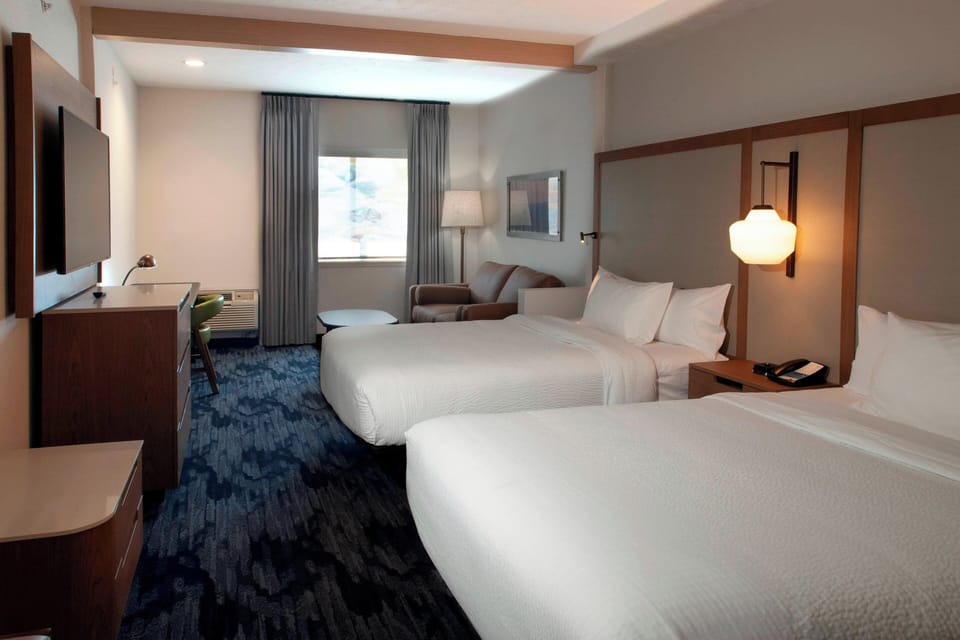 Room, 2 Queen Beds | Desk, laptop workspace, iron/ironing board, free cribs/infant beds