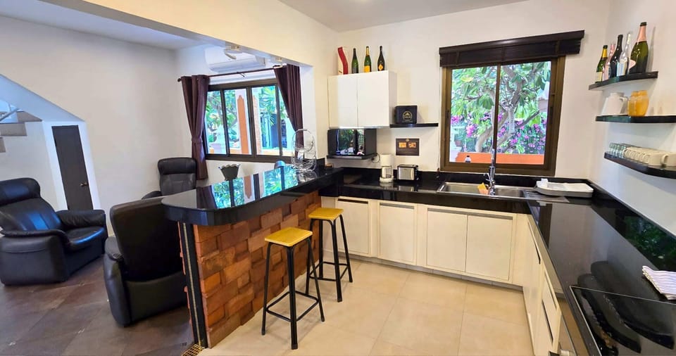 Luxury Villa, Private Pool | Private kitchen | Full-size fridge, microwave, oven, stovetop