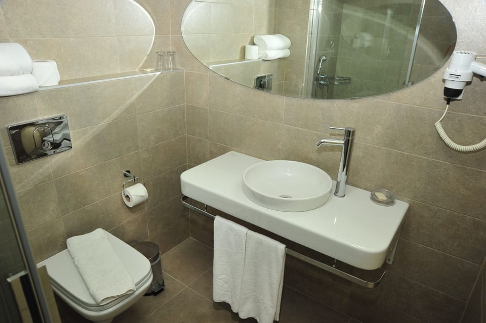 Standard Double or Twin Room | Bathroom | Shower, hair dryer, towels