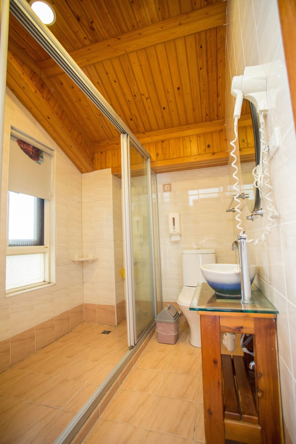 Standard Double Room | Bathroom | Shower, hair dryer, slippers, towels