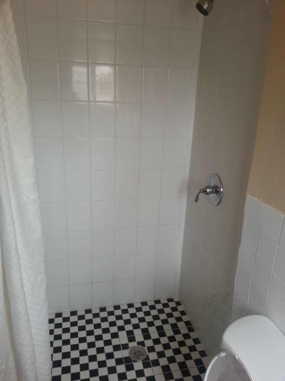 Combined shower/tub, deep soaking tub, free toiletries, hair dryer