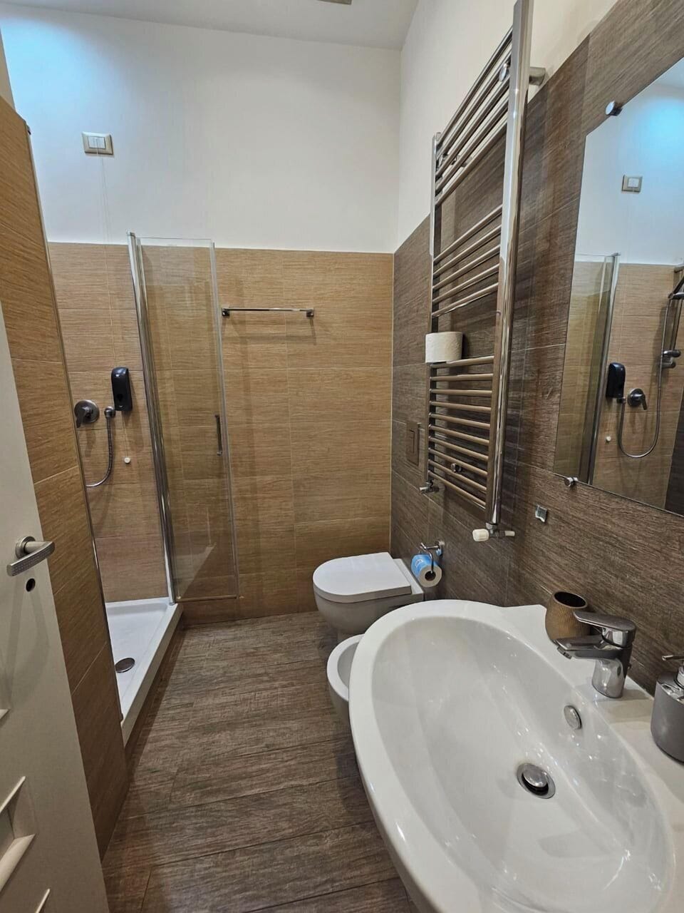 Shower, free toiletries, hair dryer, bidet