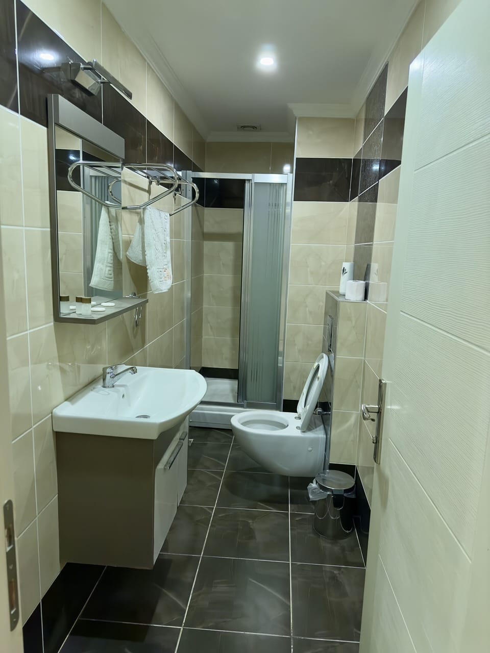 Free toiletries, hair dryer, slippers, towels