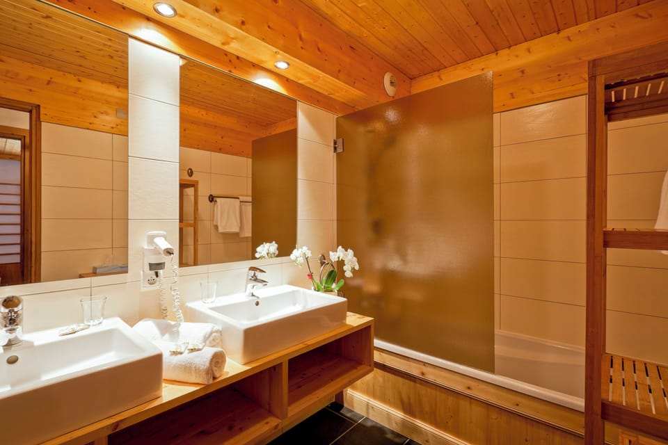 Superior Suite | Bathroom | Hair dryer, towels, soap, shampoo