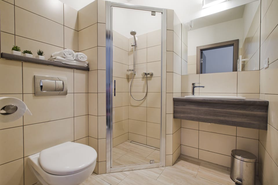 Double Room | Bathroom | Shower, free toiletries, hair dryer, towels