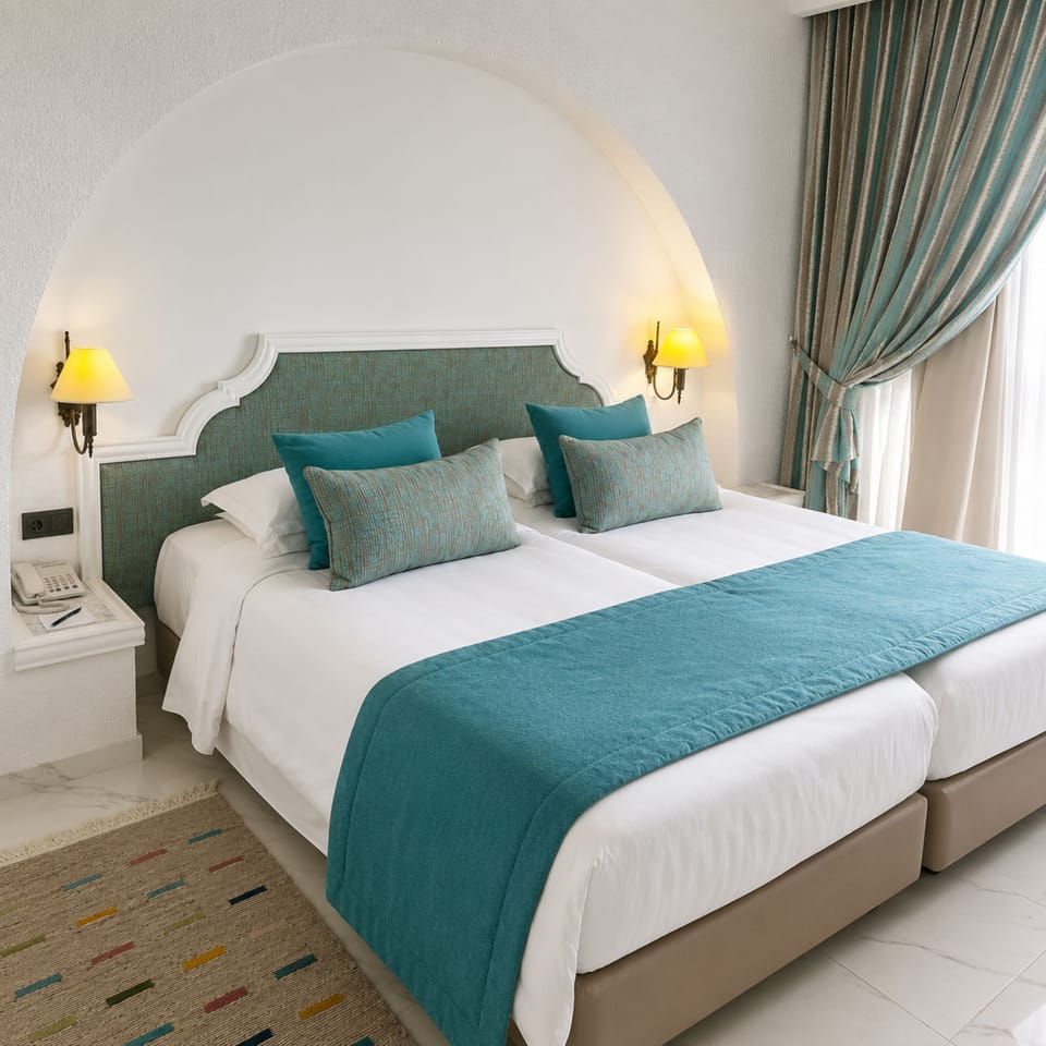 Free minibar items, in-room safe, desk, blackout drapes