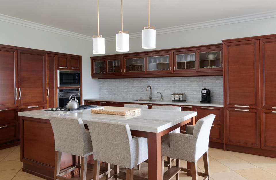 Luxury Villa, 3 Bedrooms, Garden View | Private kitchen | Fridge, microwave, oven, stovetop