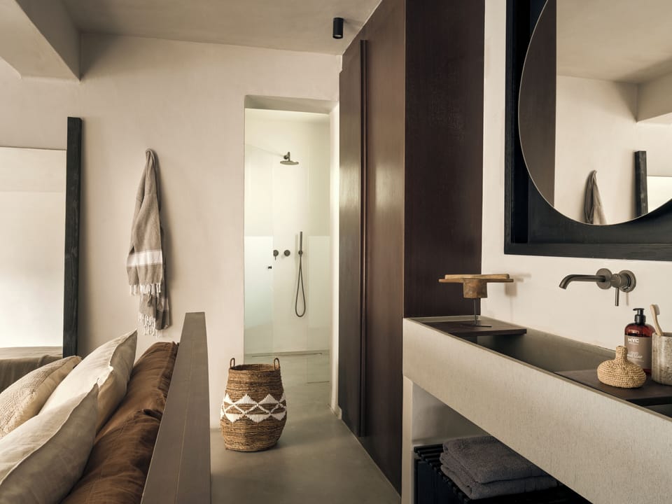 Premium Double with Partial Sea View | Bathroom | Shower, rainfall showerhead, designer toiletries, hair dryer
