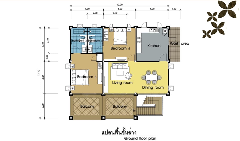 4 Bedrooms Private Pool Villa | Floor plan