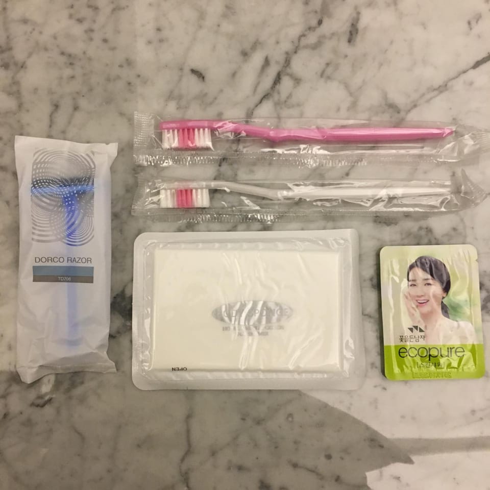 Free toiletries, hair dryer, bathrobes, slippers