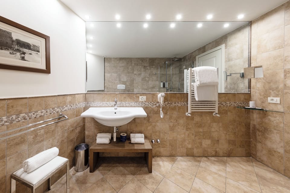 Free toiletries, hair dryer, bidet, towels