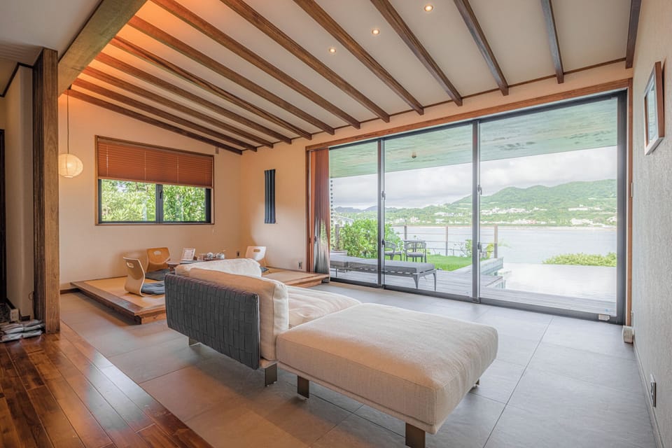 Executive Villa, Private Pool, Ocean View (4 Semi-Double Beds & 2 Japanese Futon) | 2 bedrooms, desk, iron/ironing board, WiFi (free)
