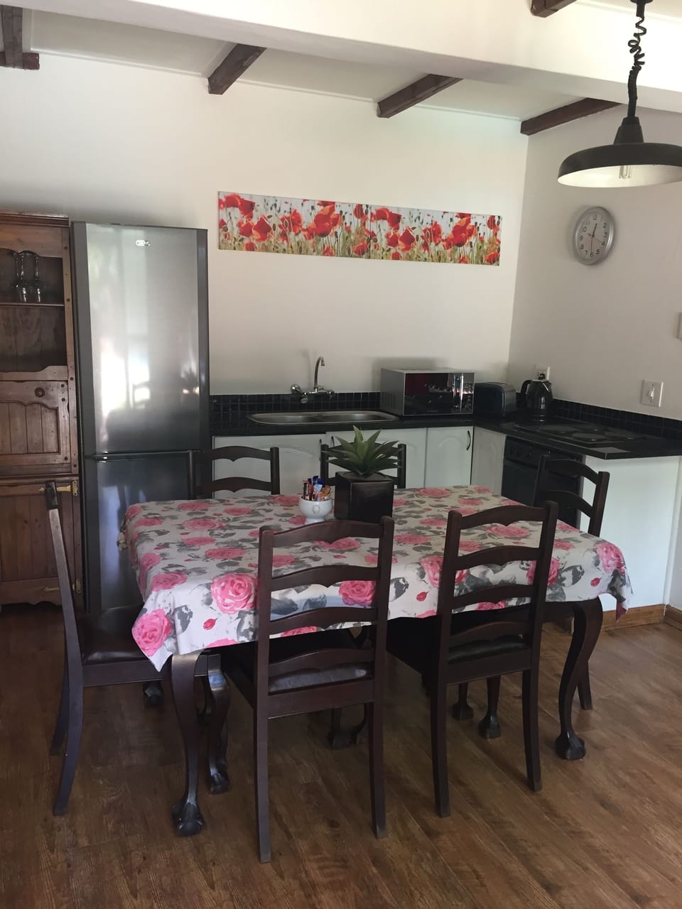 Fridge, microwave, coffee/tea maker, electric kettle