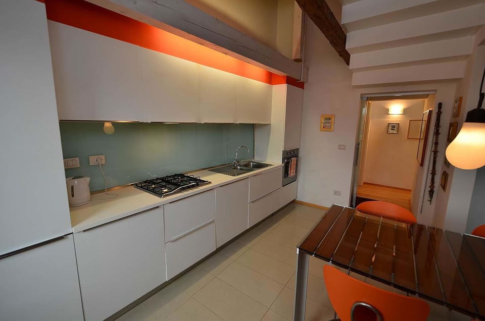 Apartment | Private kitchen | Fridge, microwave, oven, stovetop