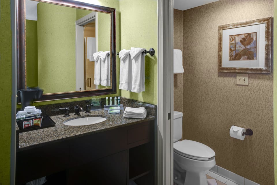 Free toiletries, hair dryer, towels, soap