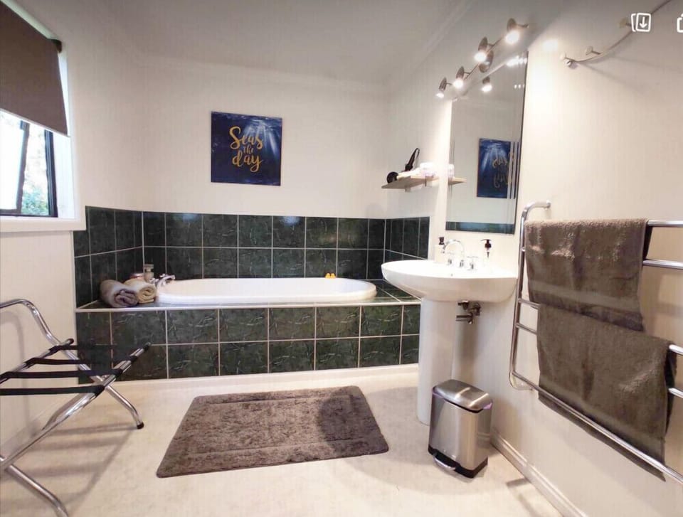 Hair dryer, bathrobes, towels, shampoo