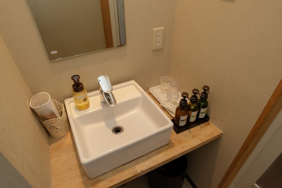 Type A Twin Room with Shower and Hot Spring, Non Smoking | Bathroom | Free toiletries, hair dryer, slippers, electronic bidet