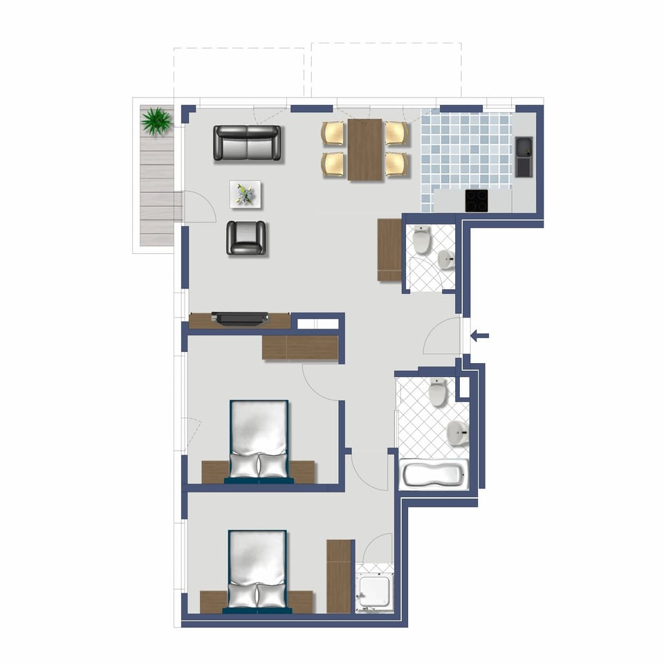 Stelle 5 - Two-Bedroom Apartment (2nd floor) | Floor plan