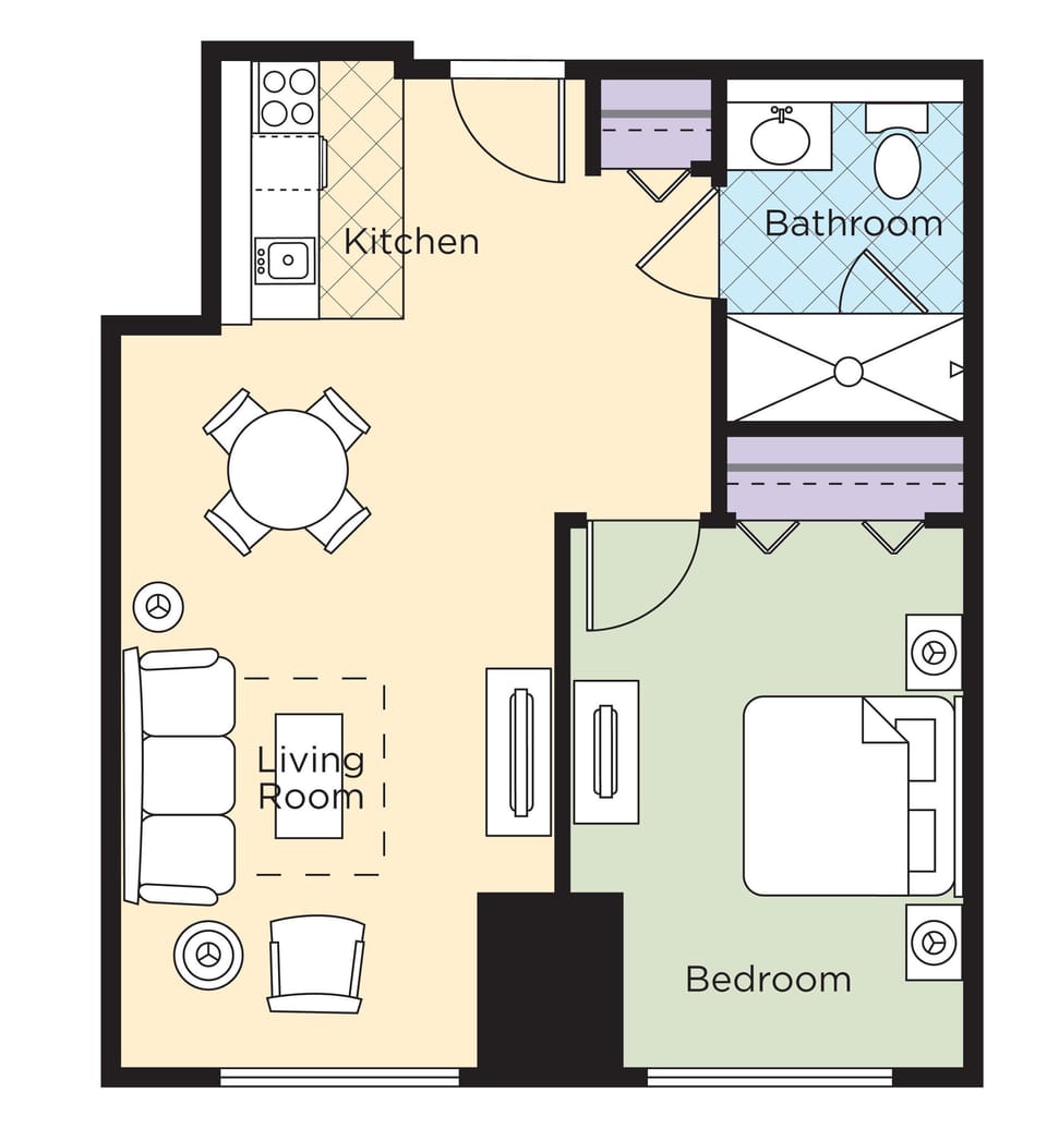 Suite, 1 Bedroom, Kitchenette | 1 bedroom, in-room safe, iron/ironing board, free WiFi