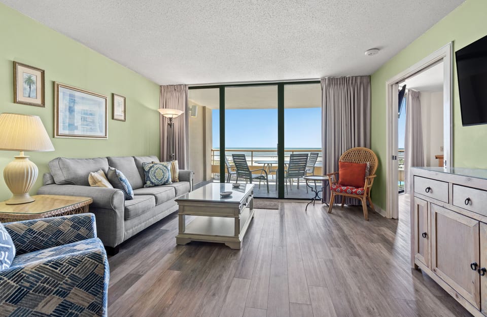 Condo, 2 Bedrooms, Beachfront | Living area | TV
