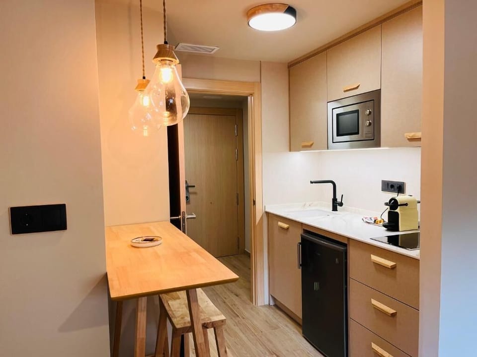 Superior Room | Private kitchen | Fridge, microwave, stovetop, cleaning supplies