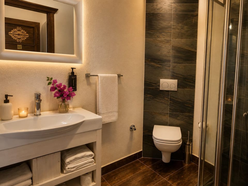 Superior Double Room | Bathroom | Shower, free toiletries, hair dryer, towels