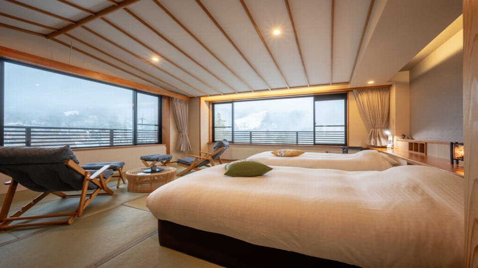 [Mountain Side Luxury] Guaranteed Corner Room on 3rd Floor, Japanese-Modern Twin, Non-Smoking | View from room
