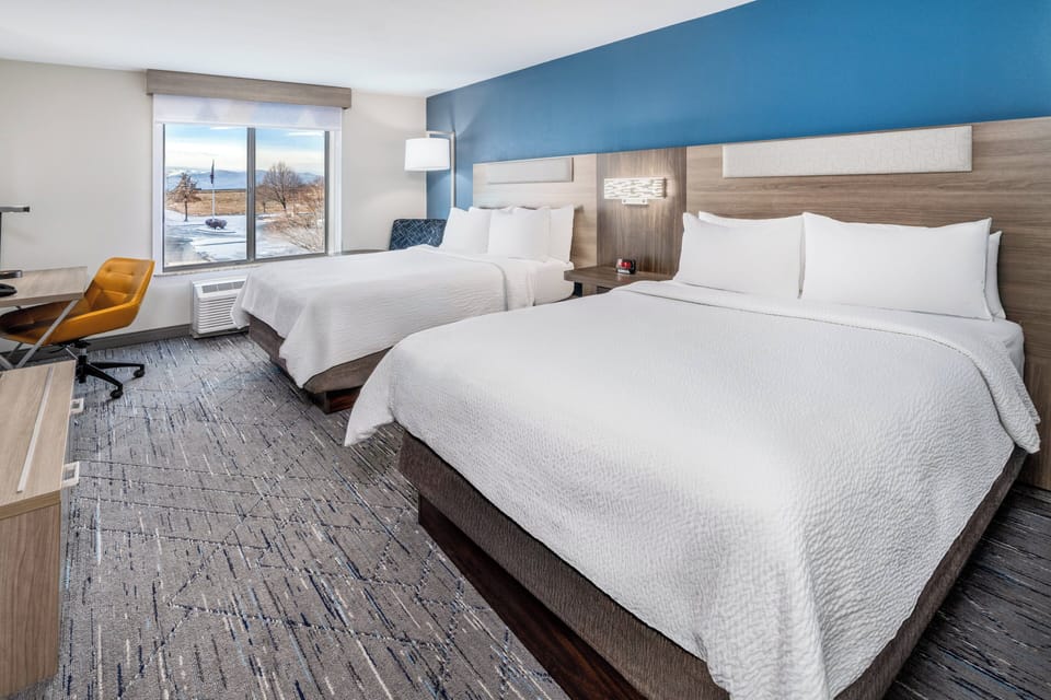 Standard Room, 2 Queen Beds | Hypo-allergenic bedding available, in-room safe, desk, laptop workspace