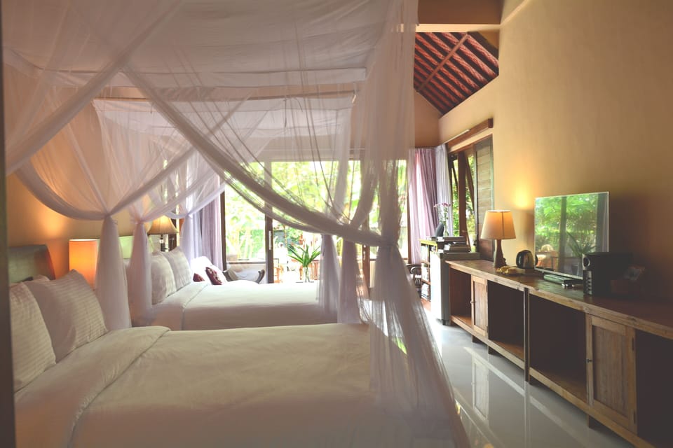 Family Suite, 2 Bedrooms, Refrigerator, Garden View | 1 bedroom, Egyptian cotton sheets, premium bedding, pillowtop beds