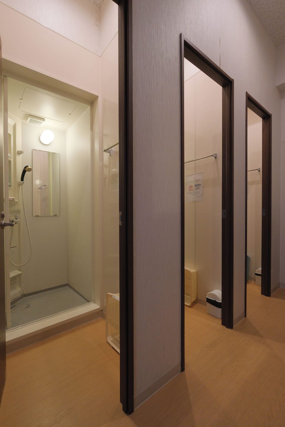 Shower, slippers, towels