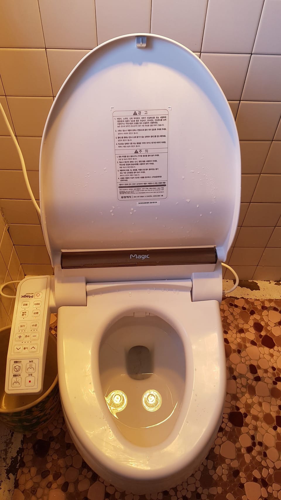 Shower, hair dryer, slippers, bidet