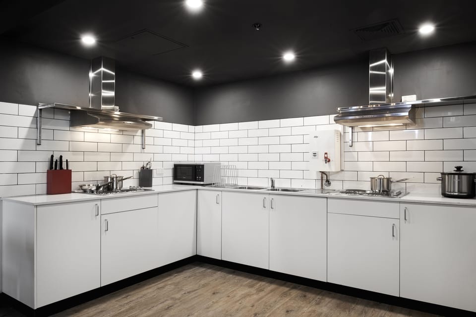 Shared fridge, microwave, coffee/tea maker