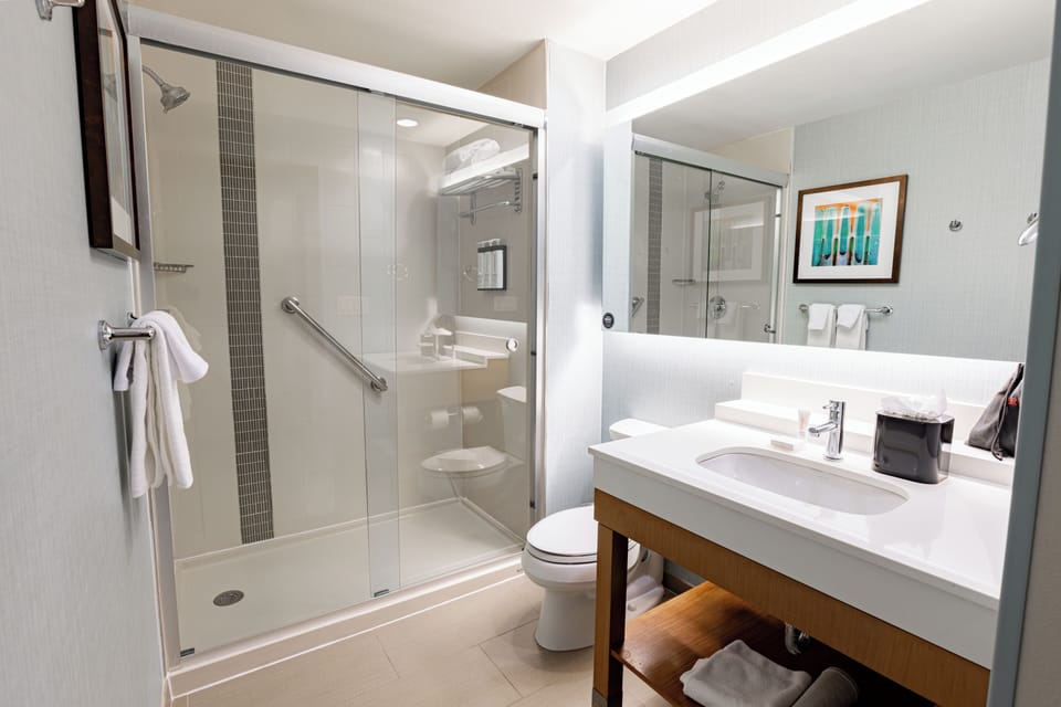Free toiletries, hair dryer, towels