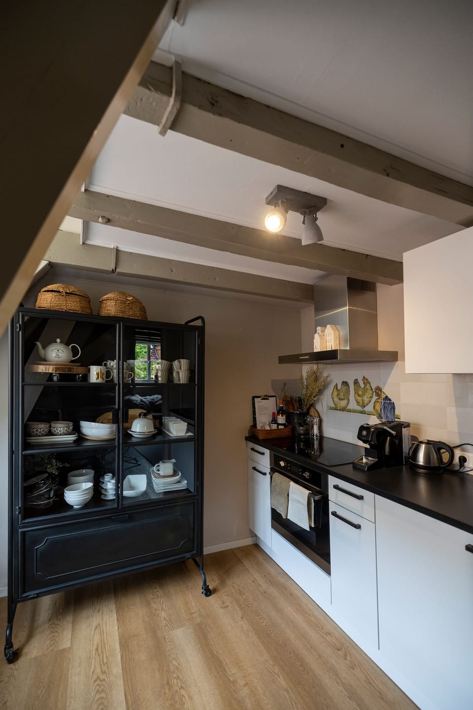 Penthouse, 1 Bedroom, Balcony (Mademoiselle Anna-Louise) | Private kitchen | Fridge, microwave, oven, stovetop
