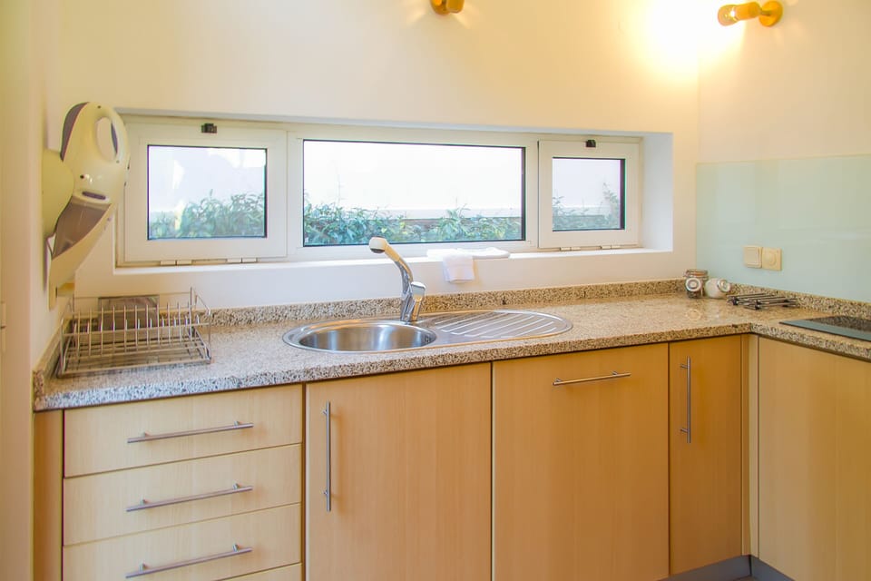 Apartment, 1 Bedroom, Private Pool | Private kitchen | Fridge, microwave, oven, stovetop