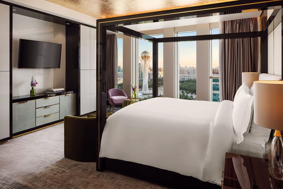 The Ritz-Carlton Suite, 1 King, Non Smoking (Baiterek view) | Minibar, in-room safe, desk, laptop workspace