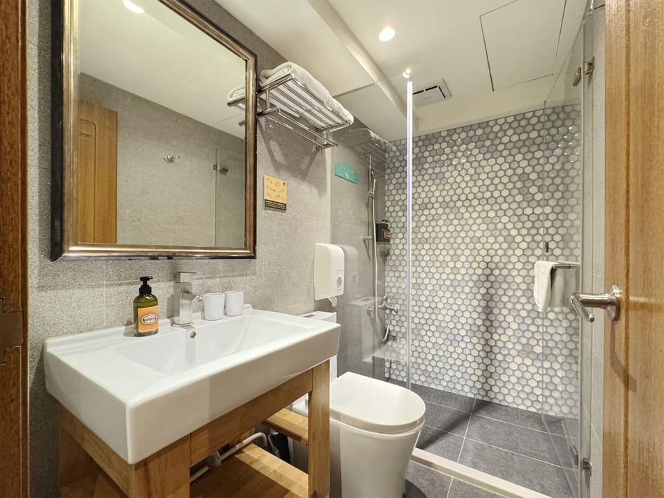 Executive Double Room | Bathroom | Shower, hair dryer, shampoo, toilet paper