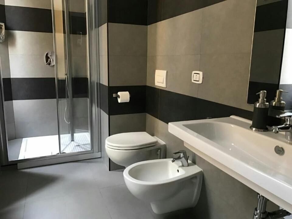 Shower, free toiletries, hair dryer, bidet