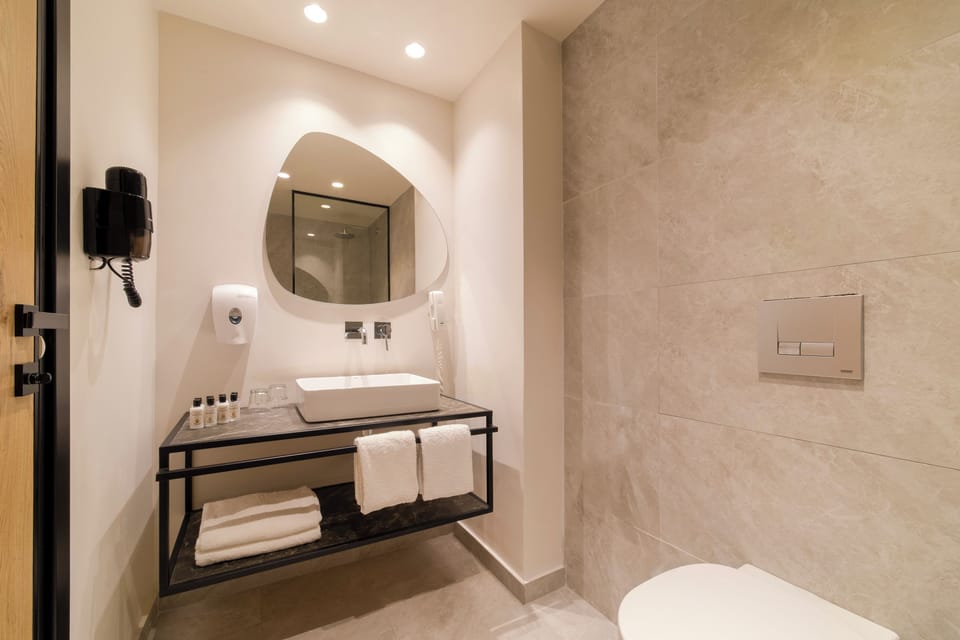 Free toiletries, hair dryer, towels