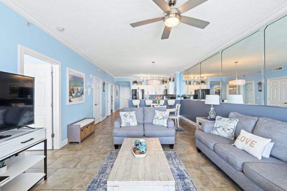 Condo, 2 Bedrooms, Ocean View (1904) | Living area | 55-inch flat-screen TV with digital channels, TV, Netflix