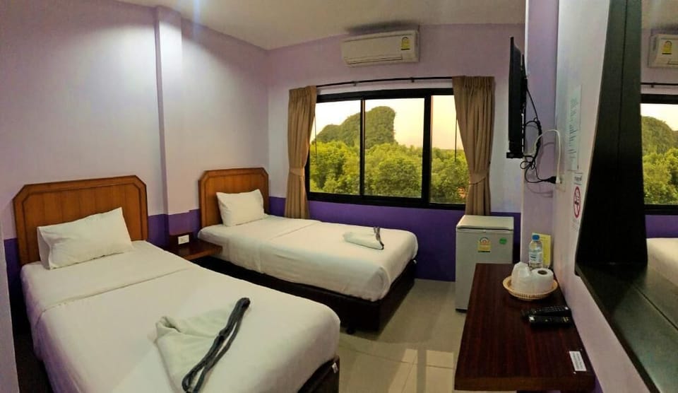 Laptop workspace, soundproofing, rollaway beds, free WiFi