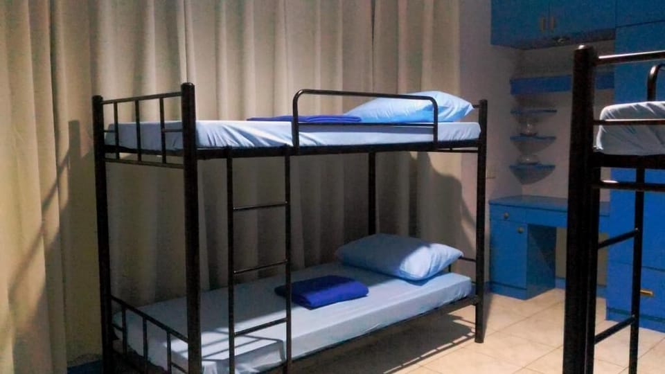 Desk, bed sheets