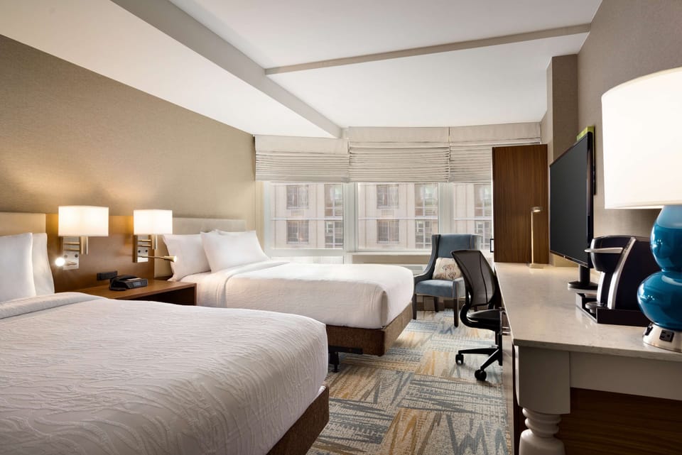 Deluxe Room, 2 Double Beds, Hearing Accessible, Microwave (Mobility & Hearing) | In-room safe, individually decorated, individually furnished, desk