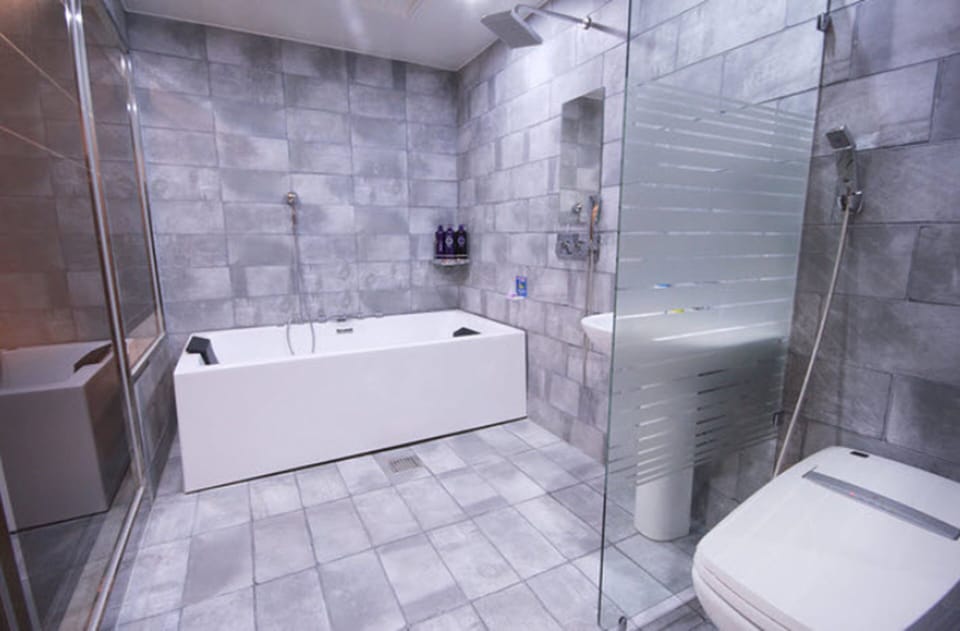 Deluxe Twin Room | Bathroom | Separate tub and shower, jetted tub, free toiletries, hair dryer