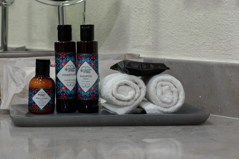 Rainfall showerhead, free toiletries, hair dryer, bathrobes
