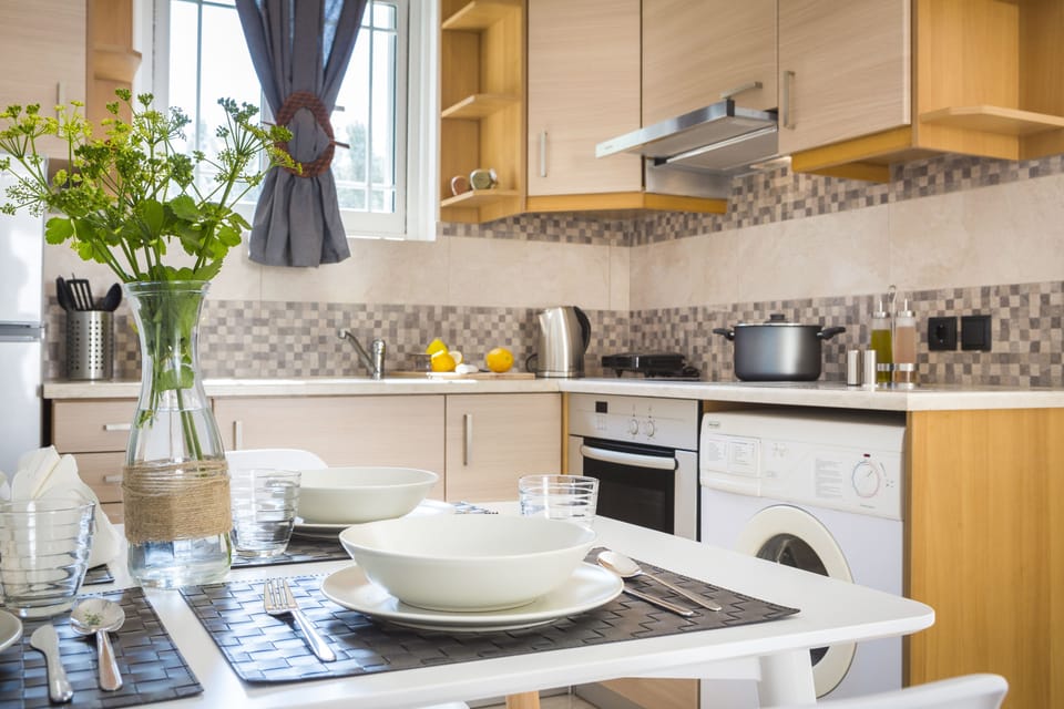 Fridge, oven, stovetop, coffee/tea maker